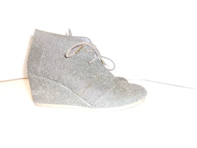 Toms Botas Mujer 9 Herrringbone Cuña Desierto Botines Gris Foto 1 de 4