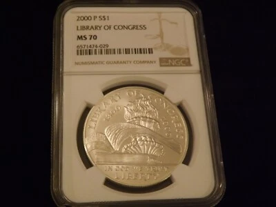 2000-P   Library Of Congress          NGC MS  70 - Image 1 of 2