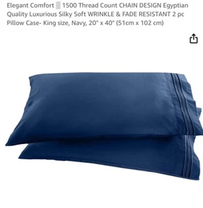 Elegant Comfort 1500 Thread Count King PillowCase 20" X 40" Royal Blue Set Of 2 - Picture 1 of 2