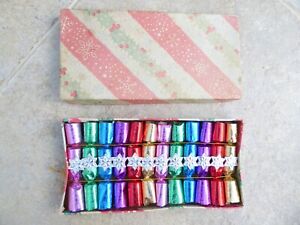 Vintage Yuletide Miniature Christmas Tree Crackers Boxed 1950s 1960s decorations