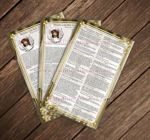 Holy Face of Jesus devotion of Sr. Mary of St. Peter large laminated Prayer card