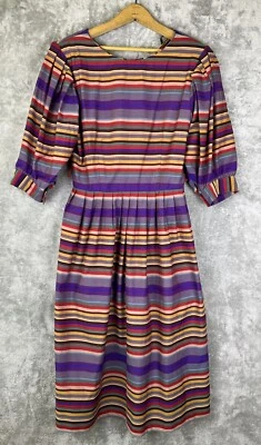 Vintage LANZ Originals Dress Stripes Size 11 12 No belt 80’s - Image 1 of 4