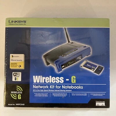 Linksys WKPC54G 54 Mbps 4-Port 10/100 Wireless G Router Notebook Network Card - Image 1 of 3