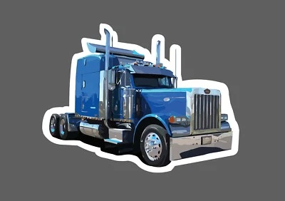 STICKER DYNASTY Semi-Truck Sticker Travel Work Trucking Blue Gift Waterproof NEW