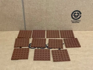 LEGO Parts - Reddish Brown 6x6 Plate - No 3958 - QTY 11 - Picture 1 of 2