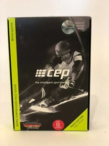 NIB WOMENS CEP SKIING COMPRESSION RACE SOCKS $55 sz 3 black red WP42123000 - Picture 1 of 3
