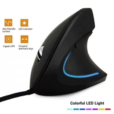 Vertical RGB Ergonomic Gaming Mouse 3200DPI Wired USB Optical for PC/Laptop - Image 1 of 4