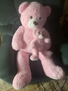 Big Teddy Bear 3 Feet Giant Stuffed Animal Pink Large Teddy Bear Stuffed Animals - Picture 1 of 7