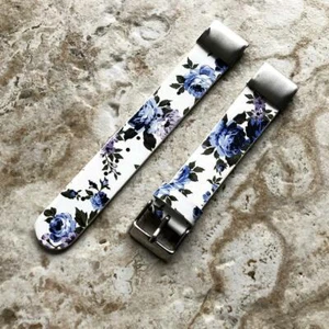 Correa de cuero floral azul para Garmin Descent X50i, Mk2S y Mk3i 43 mm A20B18 - Imagen 1 de 7