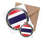 1 X Greeting Card & Coaster Set - Bangkok Thailand Flag Thai Travel #5636