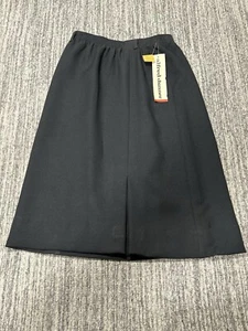 Alfred Dunner Black Mid-Length Elastic Waist Skirt Women's Plus Size 8 NEW NWT - Picture 1 of 12