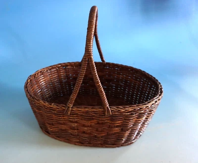 Vintage Weidenkorb Bastkorb Tragekorb Henkelkorb Korb mit Henkel (F024-1956) - Bild 1 von 4