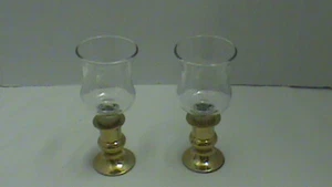 Hour Glass Clear Plain Votive / Tea Light Holder, 3.5", PAIR, D34 - Picture 1 of 6