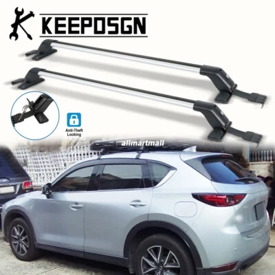 Barras transversales de techo superiores para Mazda CX-5 portaequipajes de carga de aluminio con bloqueo Foto 1 de 4