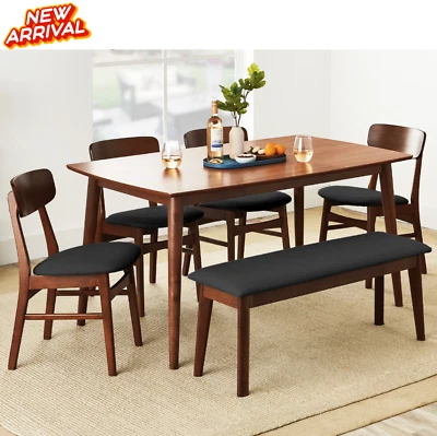 Juegos De Comedor 4 Sillas Con Banca Tapizada y Mesa Modernos Dining Table Set - Image 1 of 4