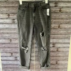 Pacsun Women's Distressed Mom Jeans Size 28 "Street Black" Denim NWT - Picture 1 of 11