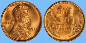 Centavo Lincoln Wheat 1942 ~ gema bu sin circular ~ moneda de 1 c coleccionable - Imagen 1 de 1