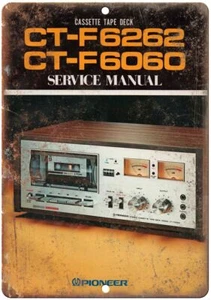 Pioneer Deck Nastro Cassette CT-F6262 Annuncio Riproduzione Vintage Insegna Metallo D114 - Foto 1 di 2