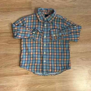 Baby Gap Boy Button Up Shirt Long Sleeve Checkered Plaid Size 4 Years Toddler - Picture 1 of 8