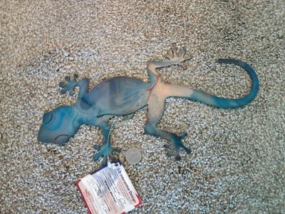 Tonos Gecko-Aqua - Decoración de arte de pared de acero de Next Innovations - Interior o exterior - Nuevo Foto 1 de 2