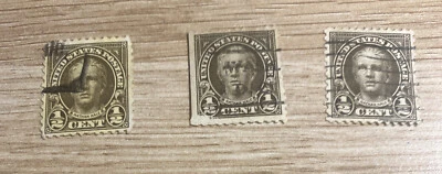 US Stamps Scott #551 1/2 Cent Nathan Hale Block Plate 1/2 Cent X3 Examples - Image 1 of 4