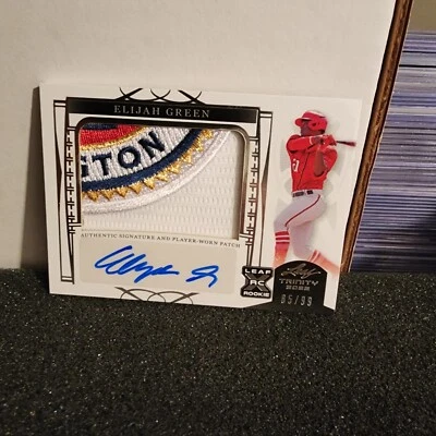 2022 Leaf Trinity Baseball Elijah Green Patch Auto card # 85/99 - Image 1 of 4