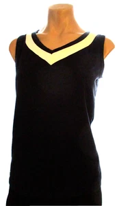 New Athletic Works Small 4/6 Navy blue & white trim v-neck tank top - Picture 1 of 4