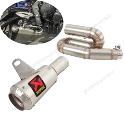 Silenciador de tubo plateado con puntas de escape para Triumph Street Triple 765 R/RS/S 2017-2023 Foto 1 de 4