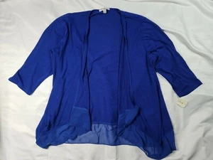 New With Tags Studio Works Woman Blue Open Cardigan Sweater Womens 1x - Picture 1 of 4