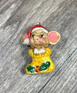 Enesco Imports Japan Christmas Holiday Mouse In Stocking 2" - Picture 1 of 7