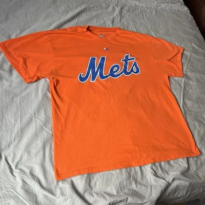 Majestic New York Mets David Wright T Shirt Men's XL Orange Vintage Uniform MLB - Image 1 of 4