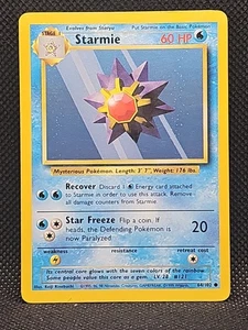 1999 Pokemon Game Base Set #064/102 Starmie Common Pokémon Card Light Play/NM - Picture 1 of 2