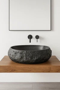 Lavandino in Resina Effetto Pietra 50x40x15 cm – Moderno, Leggero e Resistente p - Imagen 1 de 11