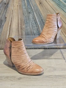 Paul Botín Malibú Cuero Verde Tostado Reino Unido 5.5 EE. UU. 8 Bloque Tacón Cremallera Cortada - Imagen 1 de 10