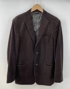 Perry Ellis Blazer Mens 40R Solid Brown Velvet Old Money - Picture 1 of 11