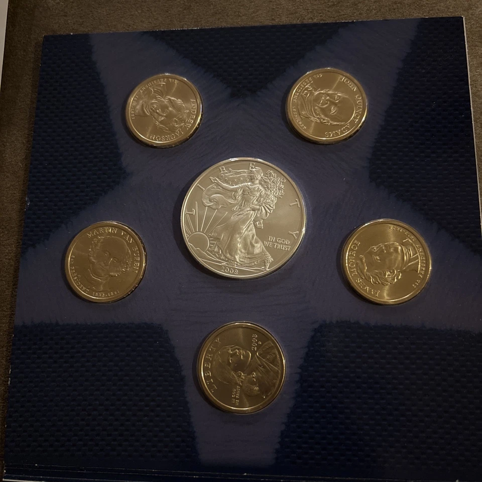 American Eagle Silver.  2008 United States Annual Uncirculated Dollar Coin Set. - Image 1 of 4