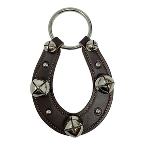 Belsnickel Dark Brown Horseshoe Leather Sleigh Bell Door Hanger Made in USA New - Picture 1 of 5