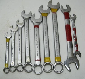 Lot of 9 - VTG Proto 3/8" 7/16" 1/2" 5/8" 11/16" 3/4" Combo  Wrenches - Foto 1 di 4