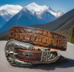 Tony Lama Exotic Leather Belt Size 34 List $84 NWT Rare Find! - Picture 1 of 5