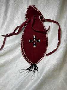Authentic Vintage Native American Hand Beaded Bag Letha Howlingcrane? CHEYENNE - Picture 1 of 21