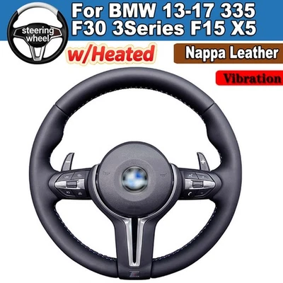 Nappa Leather W/heated Steering Wheel for BMW 2013-17 335 F30 3 Series  F15 X5 - Image 1 of 4