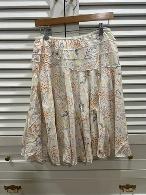 ЖЕНЩИН BILLABONG ЦВЕТОЧНЫЙ MIDI ЮБКА ОРАНЖЕВЫЙ ЖЕЛТЫЙ КОРИЧНЕВЫЙ БОЛЬШОЙ ХЛОПОК - Изображение 1 из 4