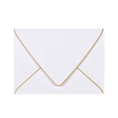 Sobres blancos A6 4 x 6 con borde dorado - Paquete de 50 auto sellado rápido para 4x6 aprox... Foto 1 de 4