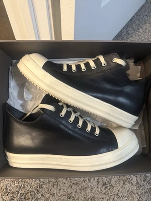 Rick Owens FW25 Porterville Low Sneaks in Black/Milk/Milk size 43.5 - Image 1 of 4