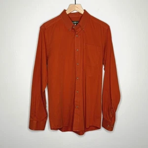 Eddie Bauer Mens Button Down Shirt Medium Orange Cotton Classic Outdoors - Picture 1 of 10
