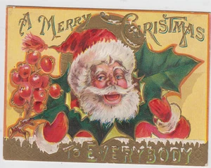 Jolly Santa Embossed Christmas JA Everitt Advertisement Postcard - Picture 1 of 2