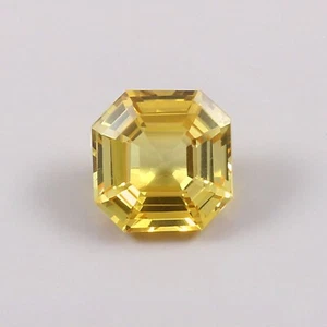 AAA Natural Flawless Ceylon Yellow Sapphire Loose Asscher Cut Gemstone 8.50 Ct - Picture 1 of 6