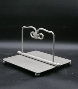 Longaberger Silver Wrought Iron Weighted Napkin Holder w/ Maple Leaf Picnic NICE - Picture 1 of 19
