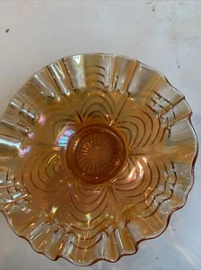 7226 Fenton CUT ARCS (REVERSE DRAPERY) Marigold Carnival Glass 3-IN-1 Edge Bowl - Picture 1 of 8
