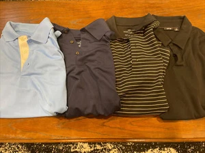 Lot of 4 Golf Mens Texture Stripe size Medium Polo shirts 1157 - Picture 1 of 12
